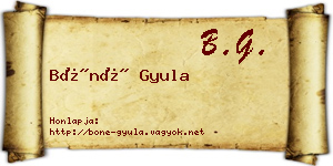 Bóné Gyula névjegykártya